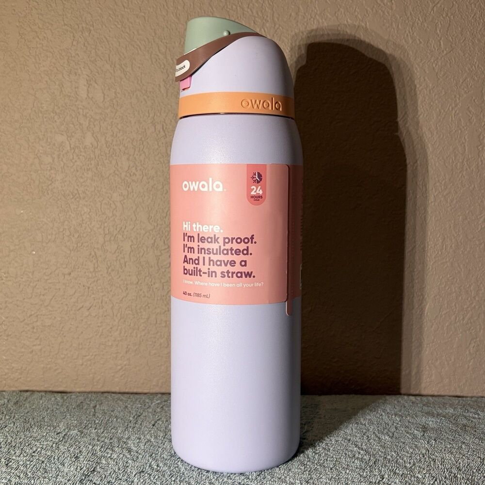 NEW Owala 40oz FreeSip Stainless Steel Water Bottle - Periwinkle Twinkle
